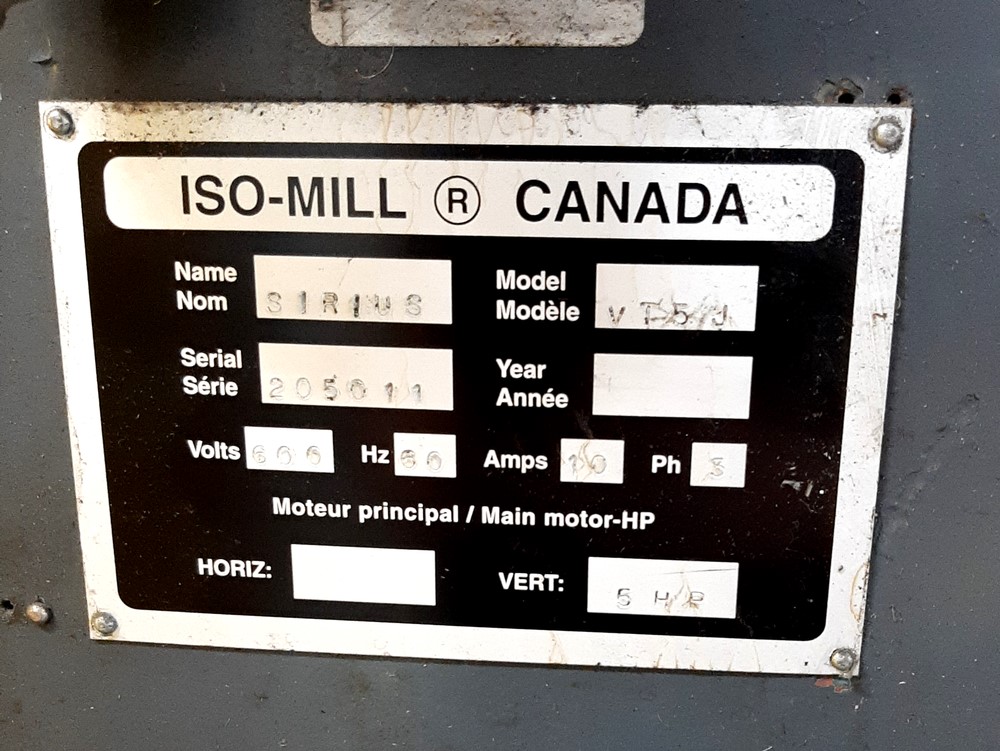 Sirius VT-5J Vertical Mill, Machine ID:8767